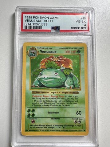 Pokémon - 1 Graded card - Venusaur 15 Foil, Shadowless - PSA, Nieuw