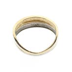 Bicolor gouden ring met zwarte moissanite, Gebruikt, Overige kleuren, Ophalen of Verzenden, 17 tot 18