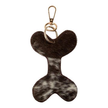Sleutelhanger koeleer hondenbot zwart/wit 12 cm (bos taurus, Verzenden, Nieuw