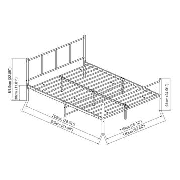 Metalen bedframe Hercules incl. bedbodem 140x200 cm zwart, Verzenden, Nieuw