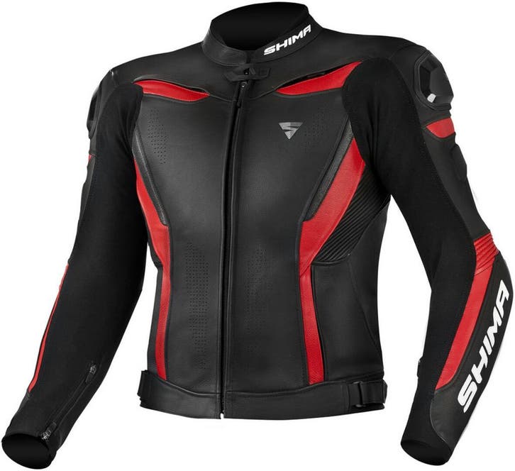 SHIMA Chase Zwart Rood Leren Motorjas, Motoren, Kleding | Motorkleding, Heren, Nieuw met kaartje, Jas | textiel, Verzenden