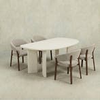 salontafel organisch maya microcement paneelpoot 120 cm, Huis en Inrichting, Tafels | Salontafels, Verzenden, Nieuw, Industriële meubels