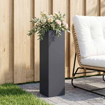 vidaXL Plantenbak Antraciet 20 x 20 x 75 cm Koudgewalst, Verzenden, Minder dan 60 cm, Nieuw, Metaal