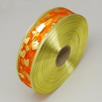1 meter oranje organza lint met goud glitter rood 38mm ha..., Ophalen of Verzenden, Nieuw, Kraal