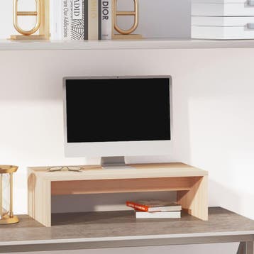 vidaXL Monitorstandaard 50x27x15 cm massief grenenhout, Verzenden, Nieuw, 50 tot 100 cm, Minder dan 100 cm