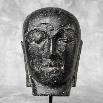 Beeld, NO RESERVE PRICE - C - Javanese Budha Head on a