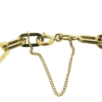 Gouden closed forever schakelarmband; 19 cm, Ophalen of Verzenden, Gebruikt, Goud, Goud