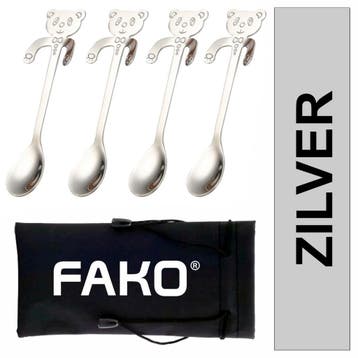 Fako Bijoux - Theelepel / Koffielepel Hangende Beer - Zilver, Verzenden, Nieuw