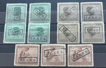 Belgisch-Congo 1923 - Volledige reeks ‘Vloors’ met, Postzegels en Munten, Gestempeld