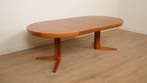 Vintage ronde eettafel | uitschuifbaar | teak | 120 cm - 220, Huis en Inrichting, Tafels | Eettafels, Ophalen of Verzenden, Nieuw