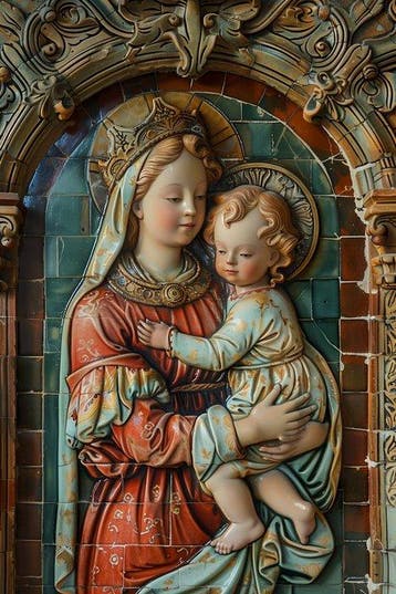 CREATIVE_HUB - ANDALUSIAN TILES MADONNA & CHILD #5