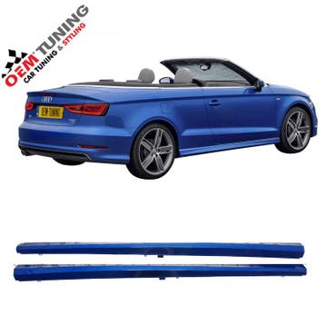AUDI S3 Sline Sideskirts | Cabrio 8V | X5Q Scuba Blue | OEM, Links, Nieuw, Bumper, Audi