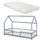 Kinderbed Sisimiut met matras 90x200 cm lichtgrijs en wit, Verzenden, Nieuw