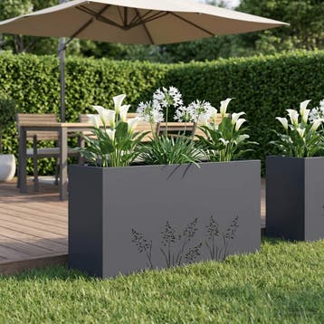 vidaXL Plantenbak Antraciet 100 x 30 x 49 cm Koudgewalst, Verzenden, Minder dan 60 cm, Nieuw, Metaal