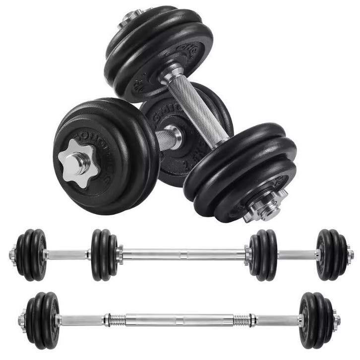2-in-1 Halterset Verstelbaar tot 30 kg voor Krachttraining, Sport en Fitness, Fitnessapparatuur, Nieuw, Verzenden