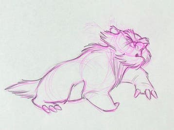 Walt Disney Mr. Digger Pan Animatietekening (49x32 cm, grote, Nieuw