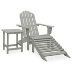 vidaXL Tuinstoel Adirondack voetenbank tafel massief, Verzenden, Nieuw, Hout