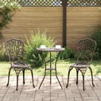 vidaXL Tuin Bistro Set 3 pcs Brons Aluminium, Verzenden, Nieuw, Aluminium, 3 zitplaatsen
