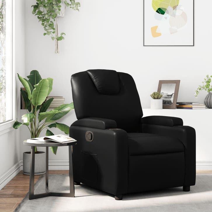 vidaXL Relaxfauteuil zwart kunstleer, Huis en Inrichting, Fauteuils, Nieuw, Verzenden