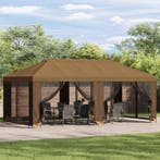 vidaXL Gazebo Hoes met Zijwanden Beige 600,5 x 300,5 cm, Tuin en Terras, Partytenten, Verzenden, Nieuw