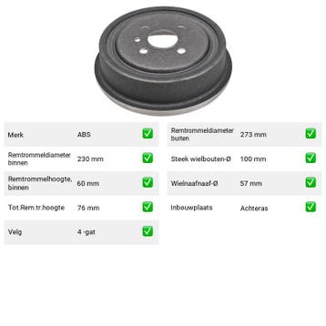 Remtrommel Achteras Opel Admiral – AutopartsOnline.nl, Verzenden, Nieuw, Opel