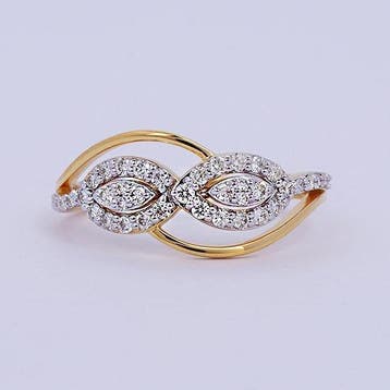Ring - 14 karaat Geel goud - 0.33ct. tw. Diamant, Nieuw