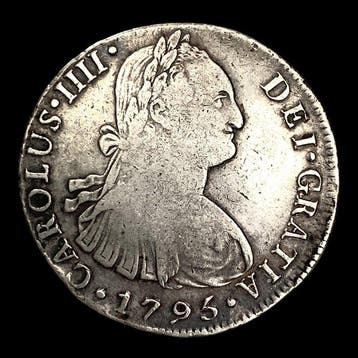 Spanje. Carlos IV. 8 Reales 1795 Lima IJ (Zonder