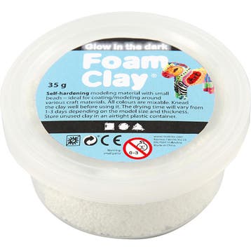 Foam Clay®, glow in the dark, 35 gr/ 1 Doosje, Nieuw