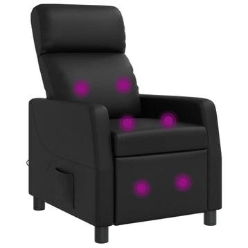 vidaXL Massage Recliner Zwart Kunstleer, Verzenden, Nieuw