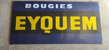 Eyquem - Groot antiek emaille garagebord ter reclame voor