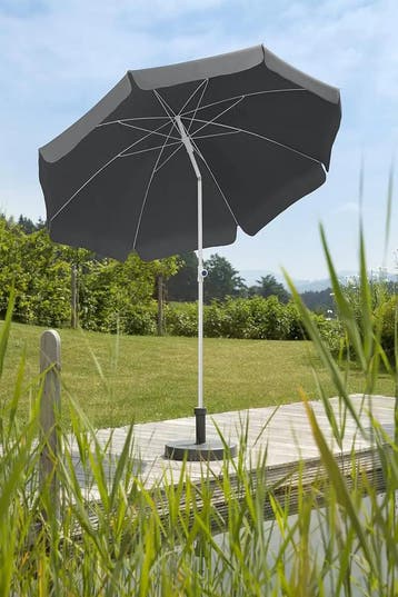 Schneider Parasol Ibiza, antraciet, rond, 240 cm, 681-15,..., Tuin en Terras, Verzenden, Nieuw