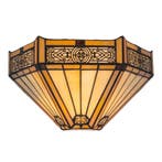 Tiffany wandlamp – Geometrisch patroon &amp; warme gloed – B, Verzenden, Nieuw