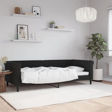 vidaXL Slaapbank 90x200 cm fluweel zwart, 90 cm, Eenpersoons, Verzenden, Zwart