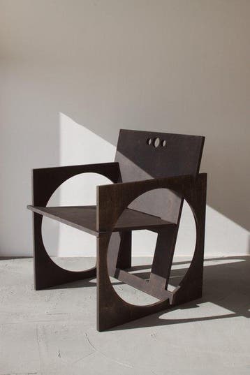 Edoardo Lietti Studio - Fauteuil - Sedia Tonda - Zwart -