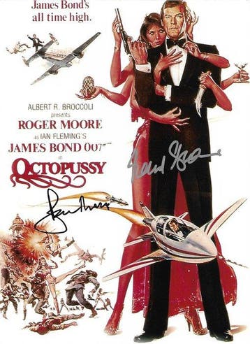 Roger Moore and Maud Adams as Andrea Anders - Autographed, Nieuw