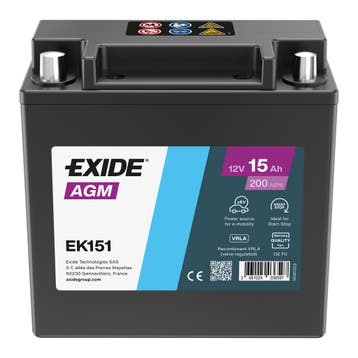 Exide Auxiliary accu | EK151 | 12V 15Ah, Auto-onderdelen, Accu's en Toebehoren, Ophalen of Verzenden, Nieuw