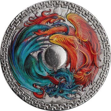 Tokelau. 1 Dollar 2022 Aletai Meteorite Phoenix and Dragon