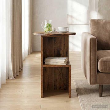vidaXL Bijzettafel Oud hout Ø 39,5 x 55 cm Bewerkt hout, Verzenden, Nieuw, Overige houtsoorten
