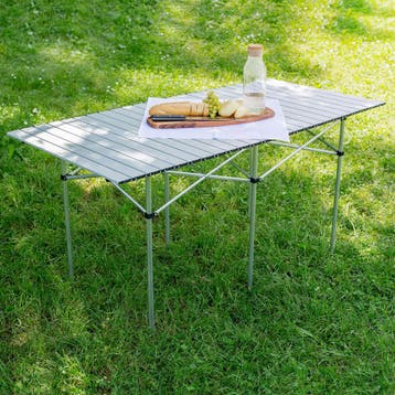 Aluminium campingklaptafel incl. tas 140x70x70 cm - grijs, Caravans en Kamperen, Verzenden, Nieuw