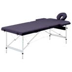 vidaXL Massagetafel inklapbaar 2 zones aluminum paars, Sport en Fitness, Massageproducten, Verzenden, Nieuw