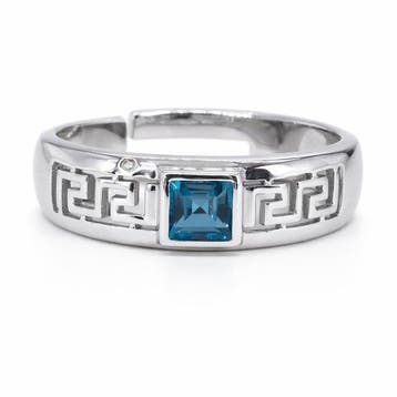 Zonder minimumprijs - Ring Verguld Topaas - Diamant -, Nieuw
