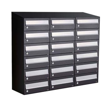 Brievenbusunit Hive set wand 3-breed, 6-hoog - zwart, Verzenden, Nieuw