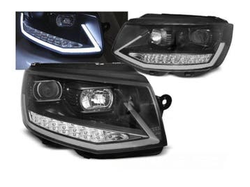 LED Tube koplampen BlackChrome dynamisch knipperlicht, Auto-onderdelen, Verlichting, Verzenden, Nieuw, Volkswagen