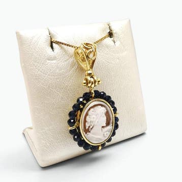 Argento 925 - Ketting met hanger - Handgegraveerde camee