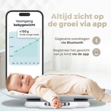 Gatson Babyweegschaal met App - Tot 30kg - Inclusief, Ophalen of Verzenden, Zo goed als nieuw