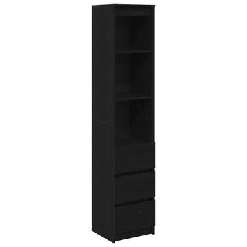 vidaXL Highboard 37,5x35x180 cm spaanplaat zwart, Minder dan 50 cm, Verzenden, Nieuw, Minder dan 100 cm