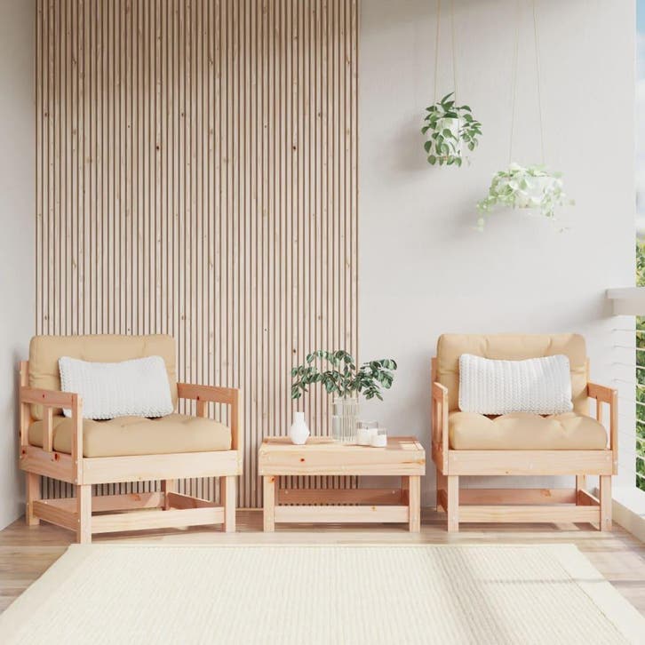 vidaXL Tuinstoelen 2 st massief grenenhout, Tuin en Terras, Tuinsets en Loungesets, Tuinset, Nieuw, Verzenden