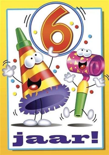 Verjaardagskaart 6 Jaar Feesttoeters, Ophalen of Verzenden, Nieuw