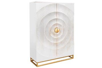 Barkast GOLDEN SUNSET 140cm 3D mangohout wit handgemaakt -, Ophalen of Verzenden, Nieuw
