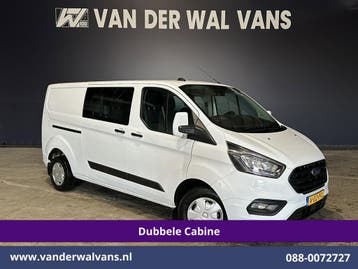 Ford Transit Custom | 2.0 TDCI 131pk L2H1 Dubbele Cabine, Auto's, Bestelauto's, Gebruikt, Euro 6, Wit, Dealer onderhouden
